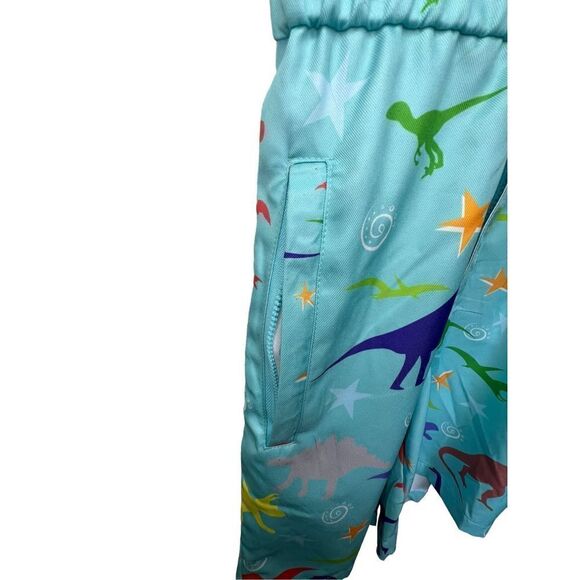 Funny Guy Creations Rainbow Dinosaur Patterned Zip Up One Piece Romper - Picture 4 of 5